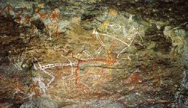 Aborigine art at Ubirr (supposed to be over 20.000 years old)