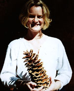 Anne with sequoia cone